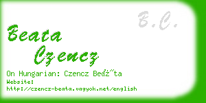 beata czencz business card